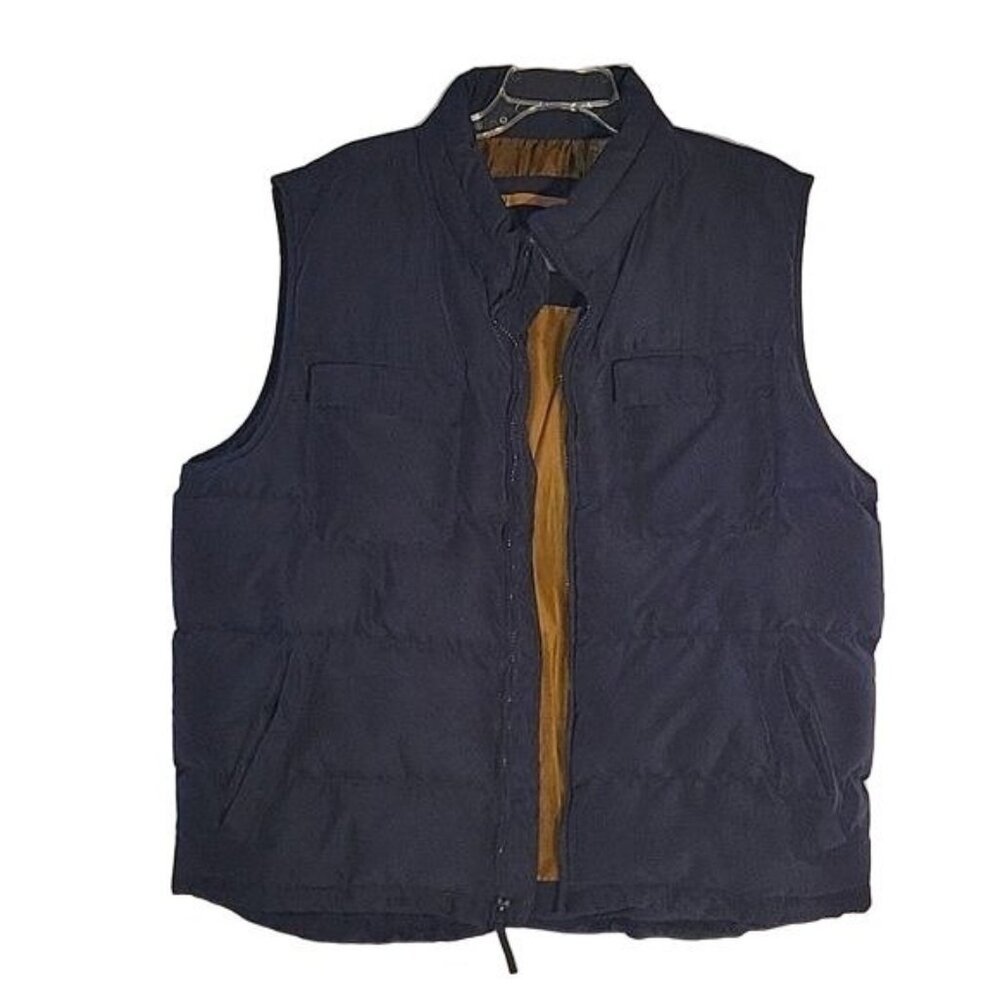 ST JOHN'S BAY Mens Puffer Vest Full Zip Sleeveless Jacket‎ Navy Blue Layering